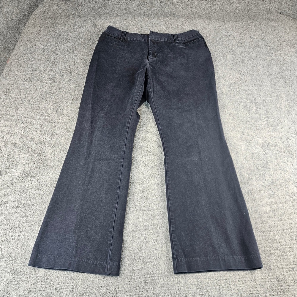 St Johns Bay Petite‎ Black Bootcut Stretch Pants Size 14P Mid Rise Trousers